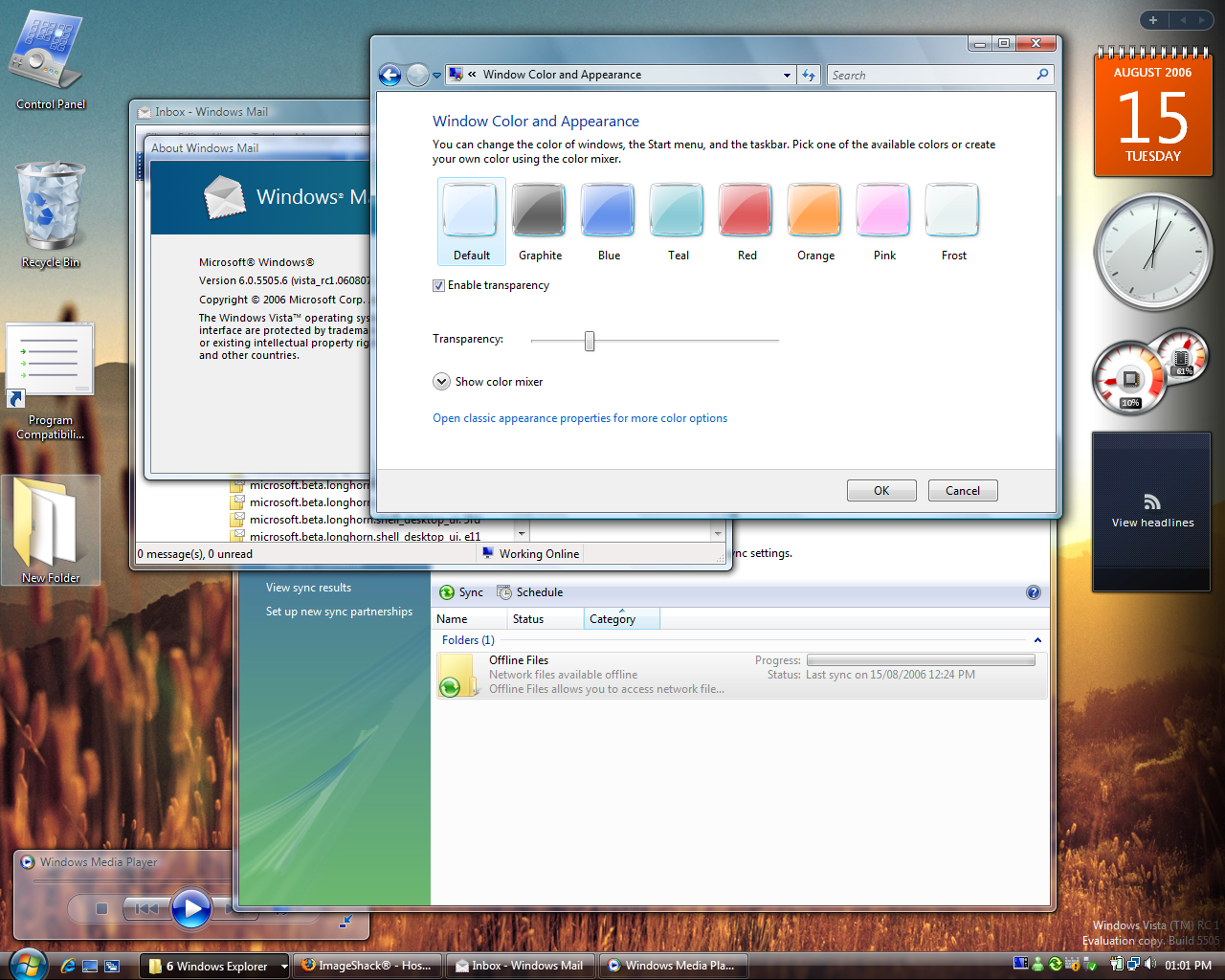 Windows Vista 5505.6 Screenshot R E A L A C T . N E T